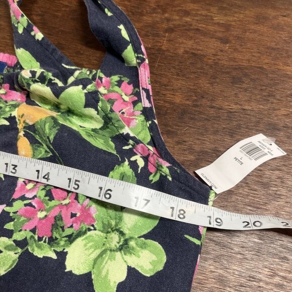 NWT Old Navy Linen Rayon Midi Dress L Petite Boho Cottage‎ Coastal Prairie - Picture 14 of 16